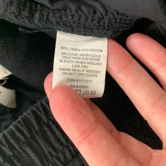 Briggs Black Linen Blend Wide Leg Pull On Lounge Pant M - Picture 5 of 7